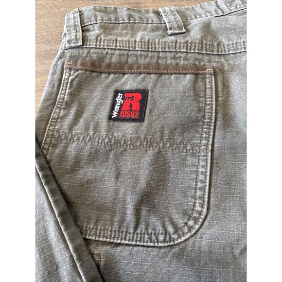 Wrangler Riggs Mens Size 38x32 Workwear Ripstop Green Relaxed Fit Pant 2xknee - Picture 11 of 12